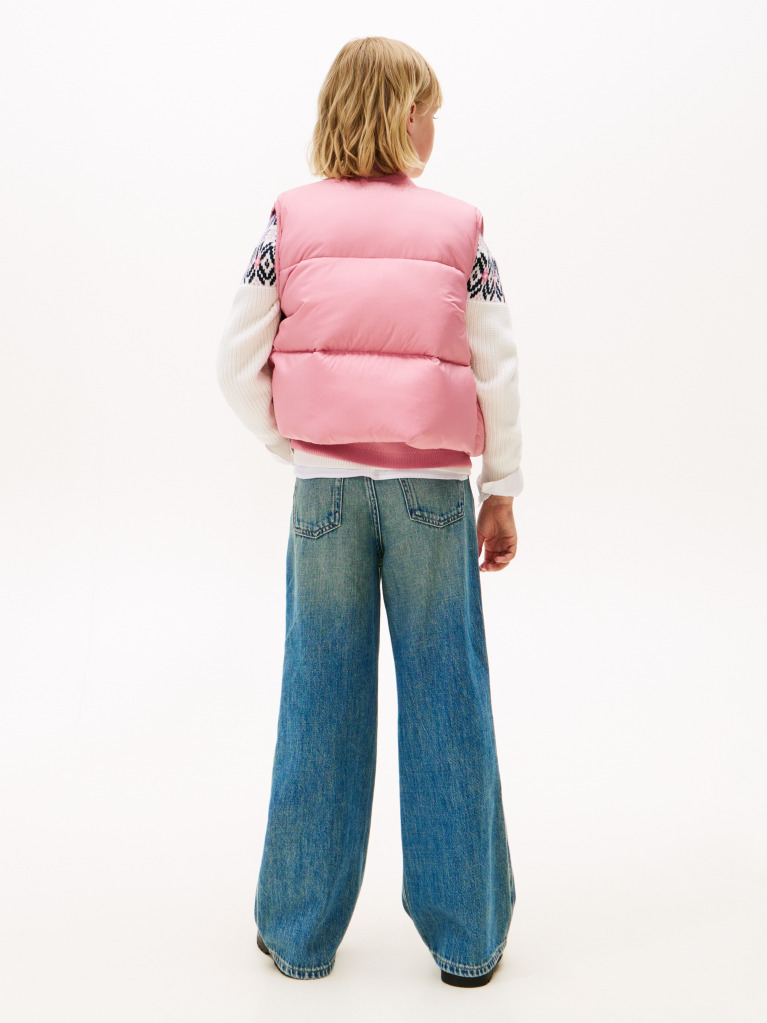 Pink Relaxed Down Puffer Gilet  Girls