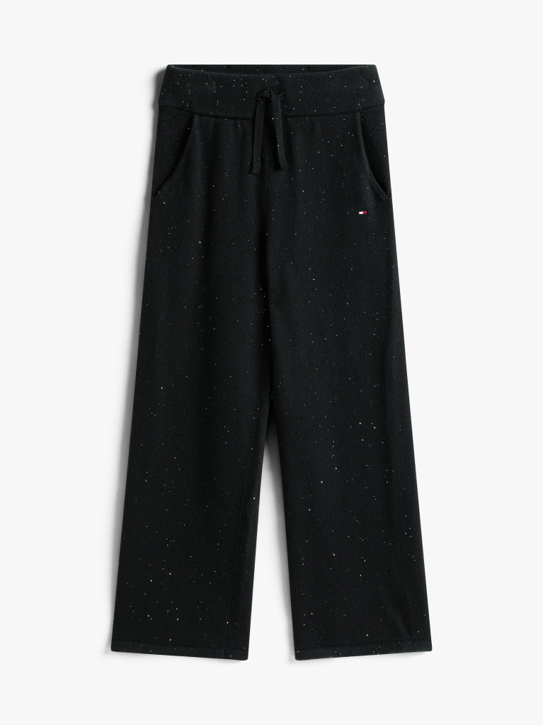 Negru Pantaloni Largi Cu Snur  Fete