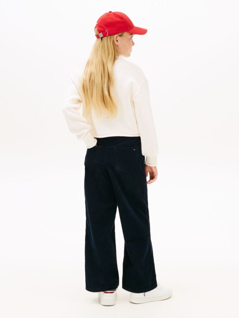 Bej Heritage Pulover Ribbed Cu Croiala Relaxed  Fete