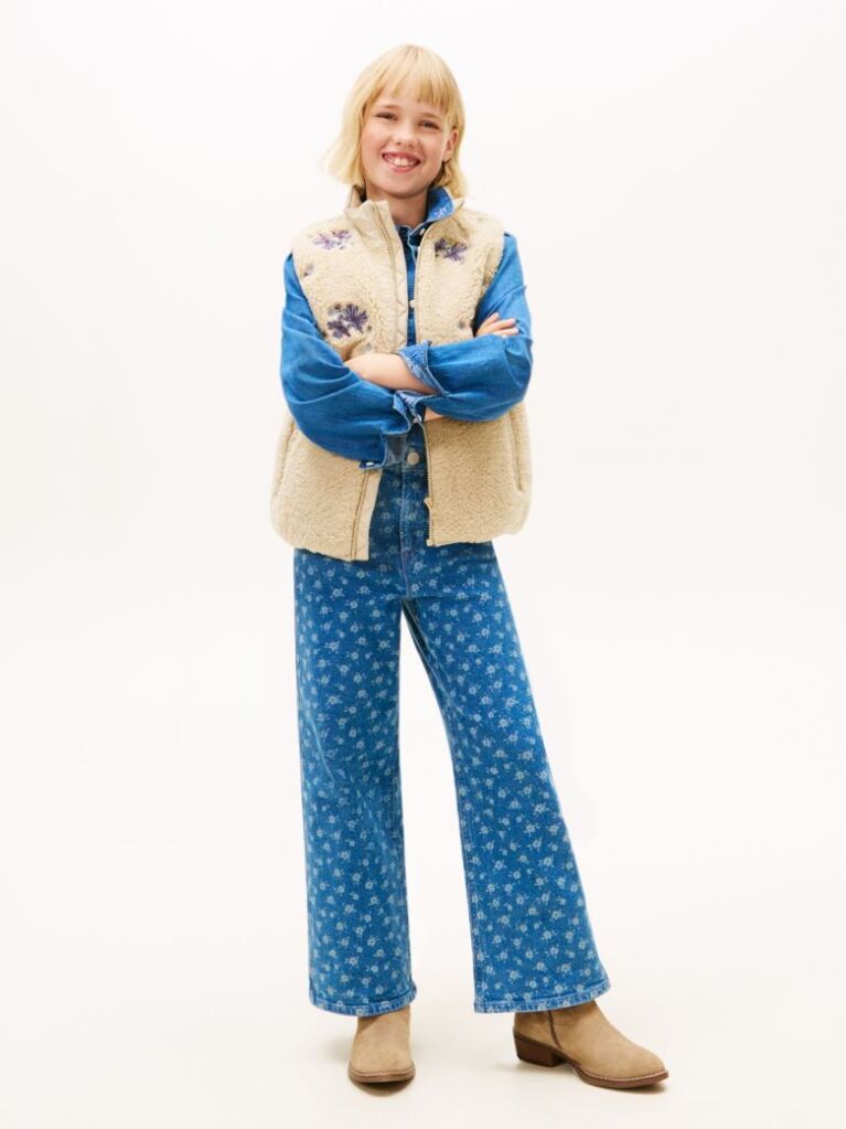 Denim Mabel Floral Blugi Wide Leg Cu Imprimeu  Fete