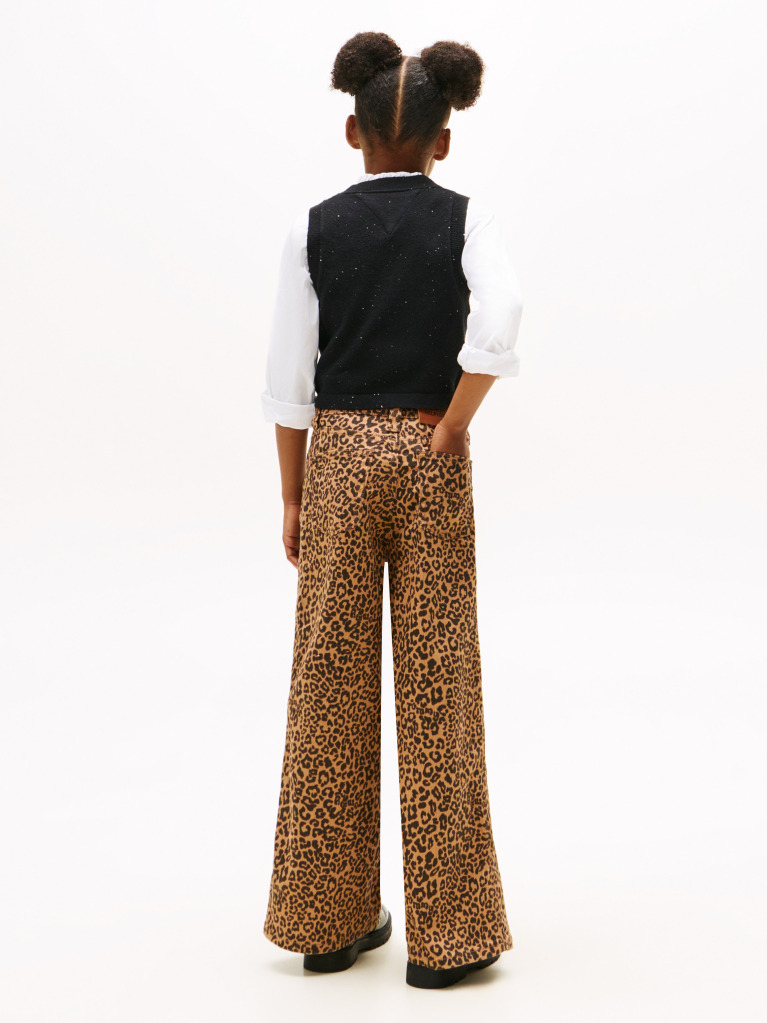Multi Blugi Mabel Relaxati Cu Talie Inalta Si Print Leopard  Fete