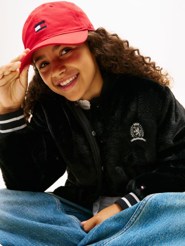 Black Faux Fur Relaxed Bomber Jacket  Girls