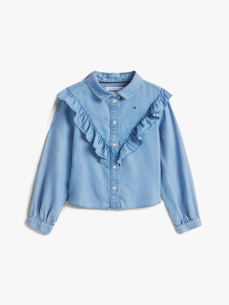 Denim Bluza Relaxata Cu Volane  Fete
