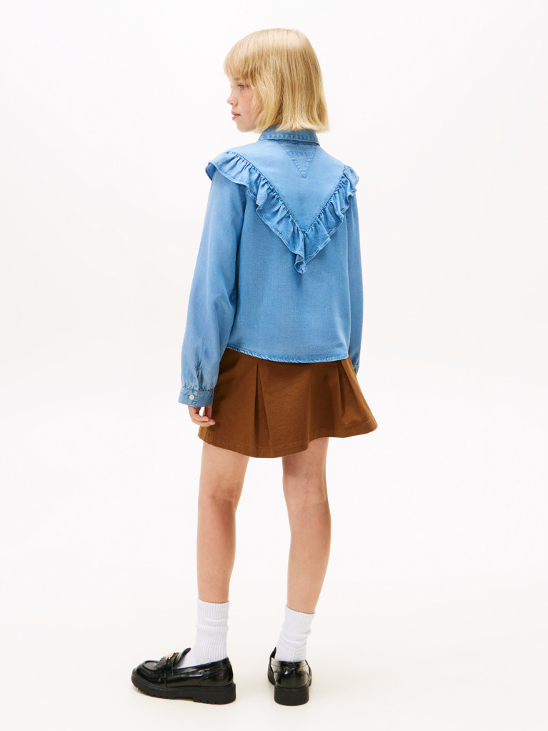 Denim Bluza Relaxata Cu Volane  Fete