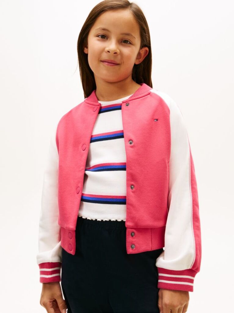 Multi Jacheta Bomber Cu Logo Colour-Blocked Pe Spate  Fete