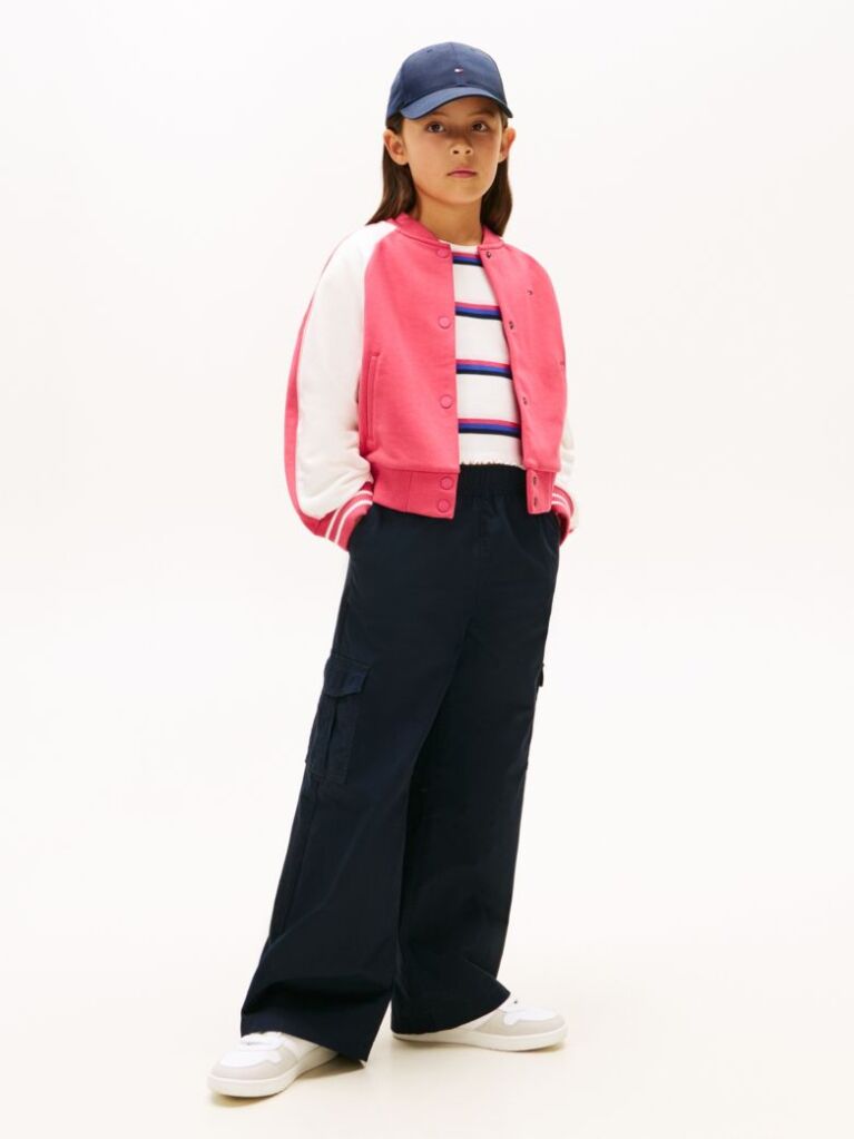 Multi Jacheta Bomber Cu Logo Colour-Blocked Pe Spate  Fete