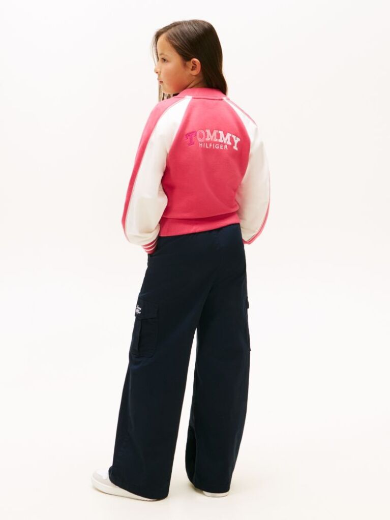 Multi Jacheta Bomber Cu Logo Colour-Blocked Pe Spate  Fete