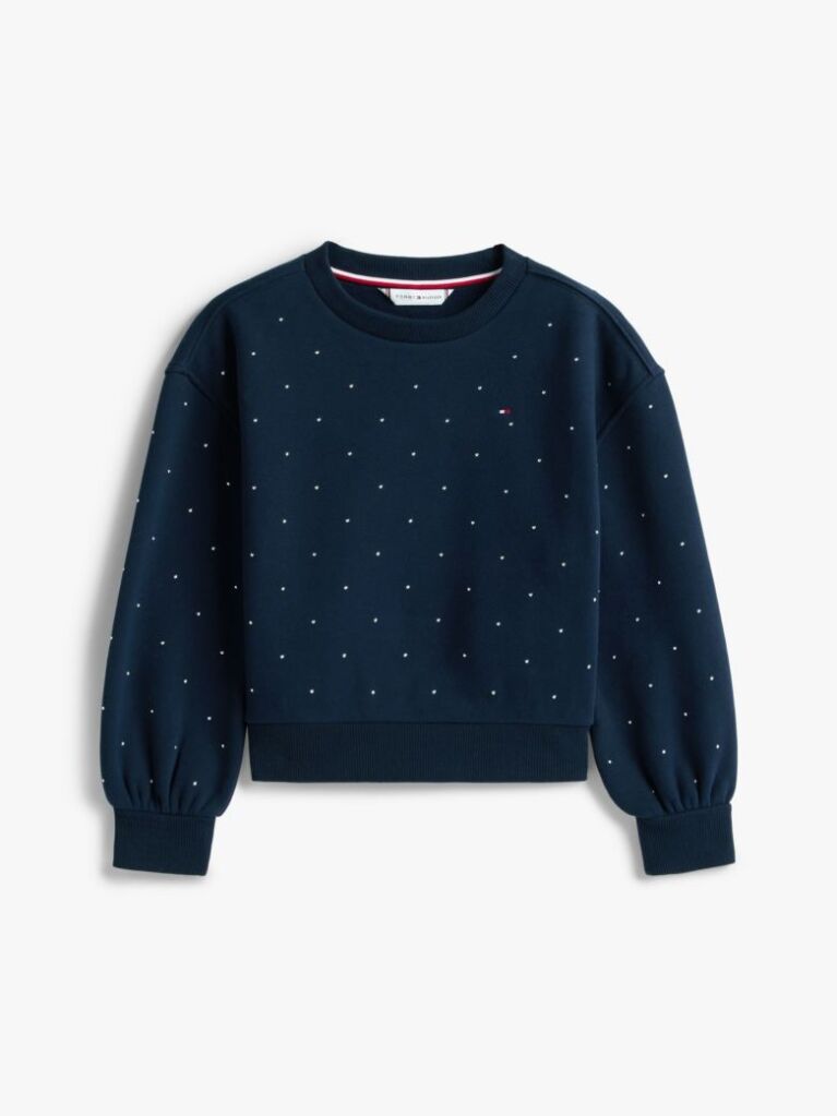 Blue Festive Stud Relaxed Fleece Sweatshirt  Girls