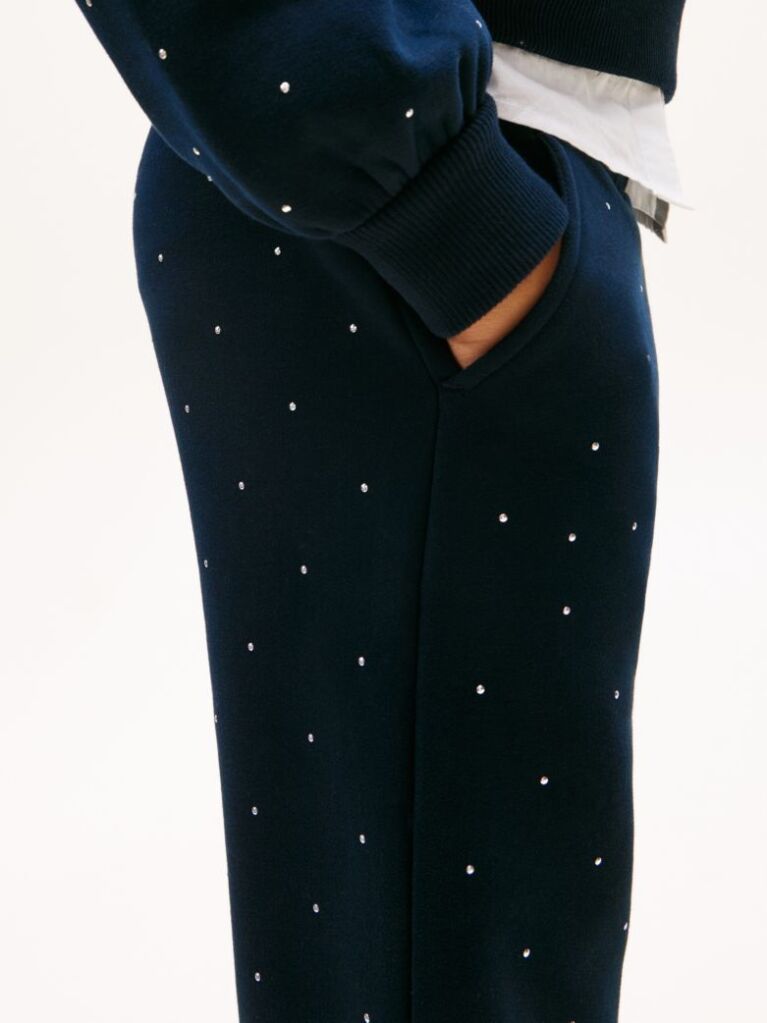 Blue Festive Pantaloni De Trening Cu Tinte  Fete