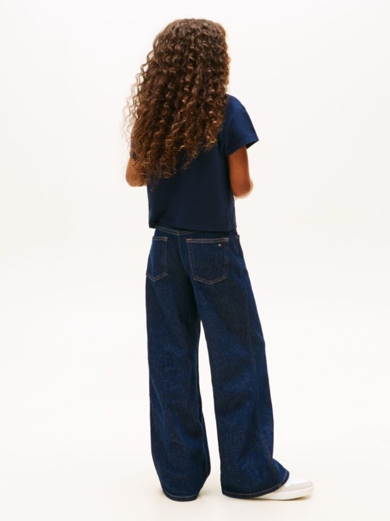 Blue T-Shirt Cu Logo Si Broderie Inima  Fete