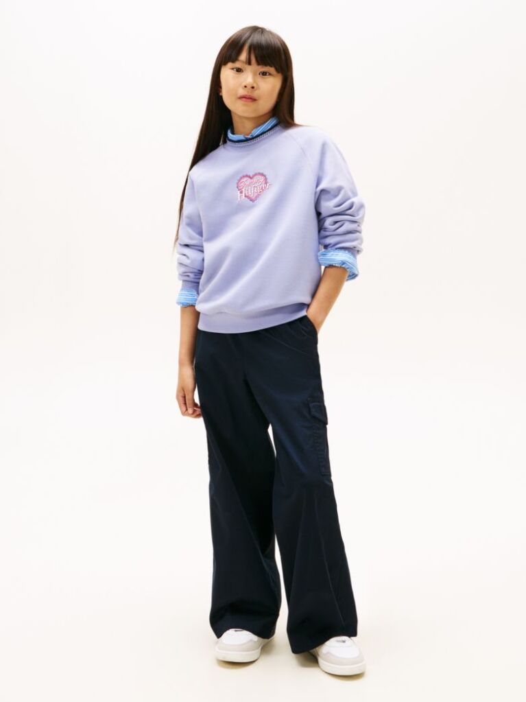 Purple Heart Logo Embroidery Sweatshirt  Girls