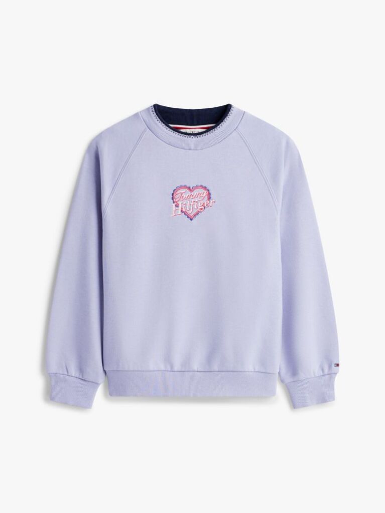 Purple Heart Logo Embroidery Sweatshirt  Girls