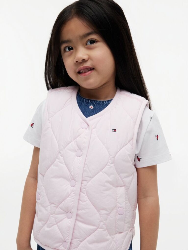 Pink Onion Quilted Gilet  Girls