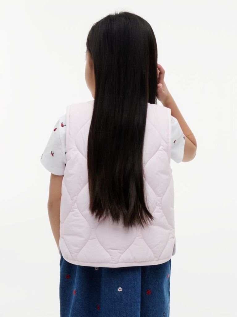 Pink Onion Quilted Gilet  Girls