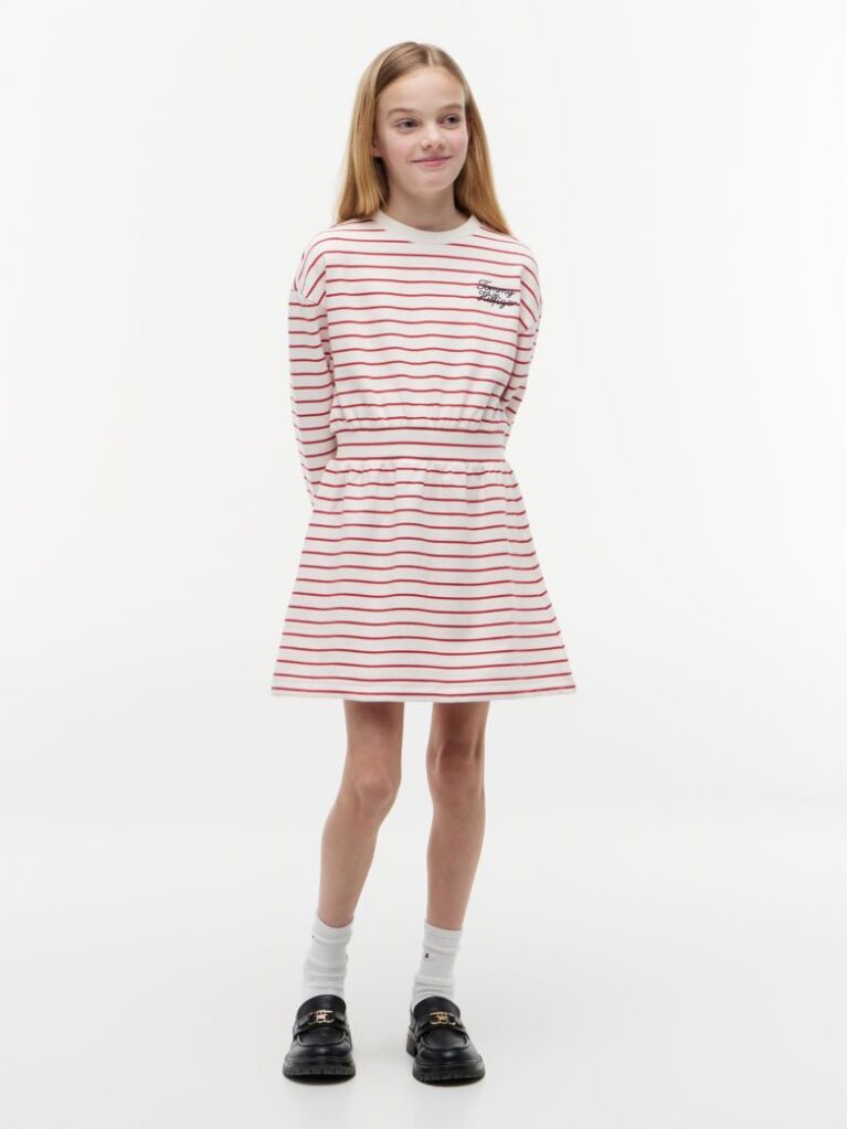 Multi Stripe Relaxed Sweatshirt Dress  Girls