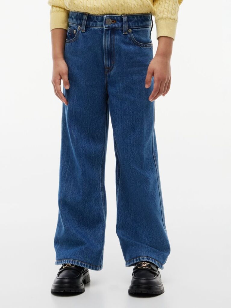 Denim Blugi Mabel Cu Talie Inalta Si Croiala Larga  Fete