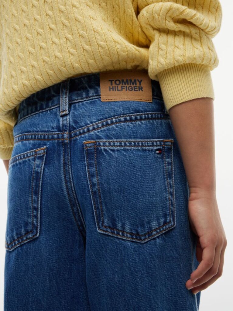 Denim Blugi Mabel Cu Talie Inalta Si Croiala Larga  Fete