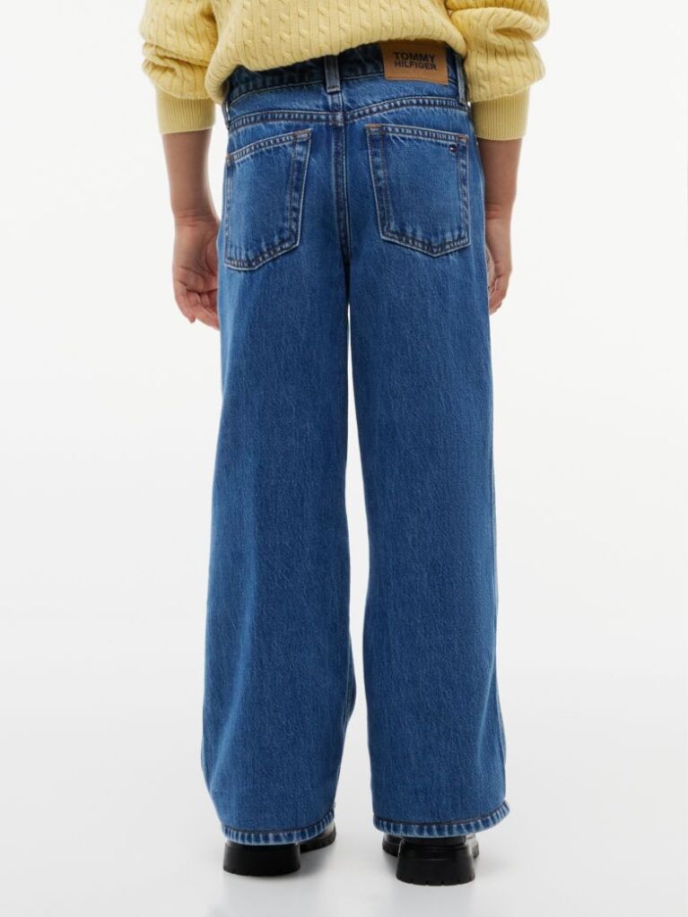 Denim Blugi Mabel Cu Talie Inalta Si Croiala Larga  Fete