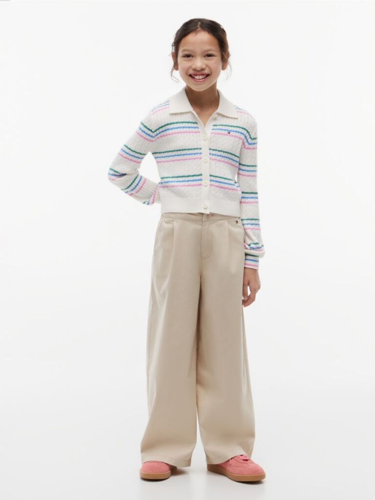 Multi Cardigan Polo Tricotat Cu Croiala Slim  Fete