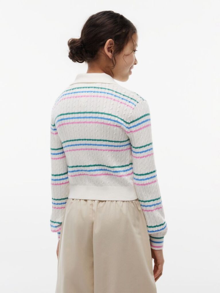 Multi Cardigan Polo Tricotat Cu Croiala Slim  Fete