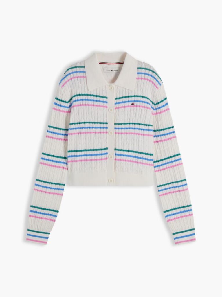 Multi Cardigan Polo Tricotat Cu Croiala Slim  Fete