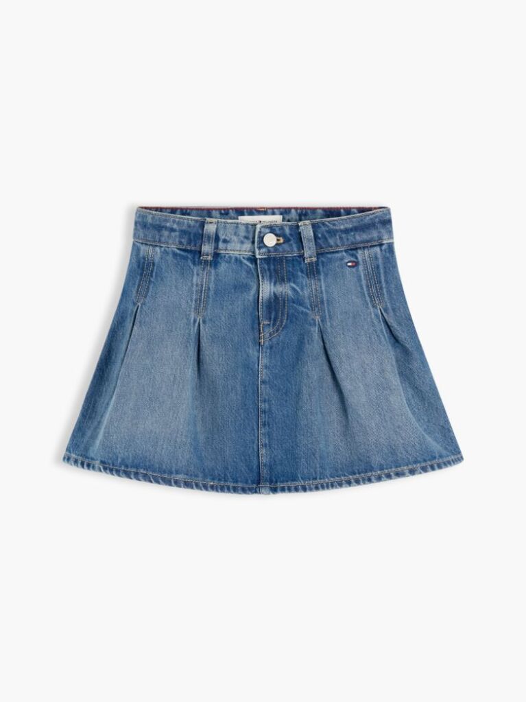 Denim Pleated Denim Skirt  Girls