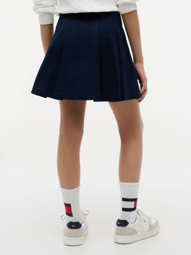 Blue Gold-Tone Button Pleated Skirt  Girls