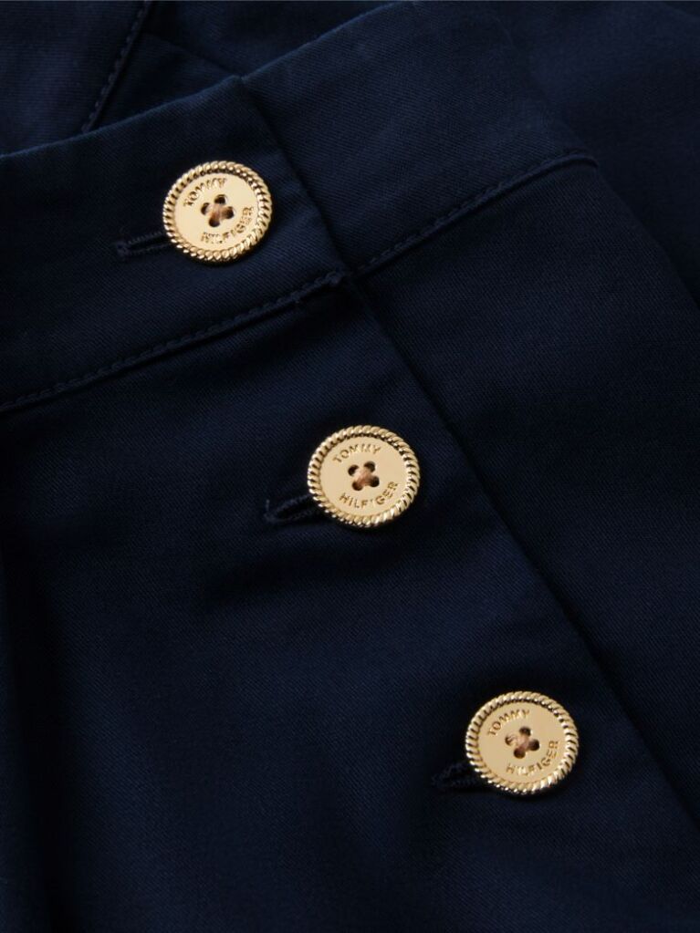 Blue Gold-Tone Button Pleated Skirt  Girls
