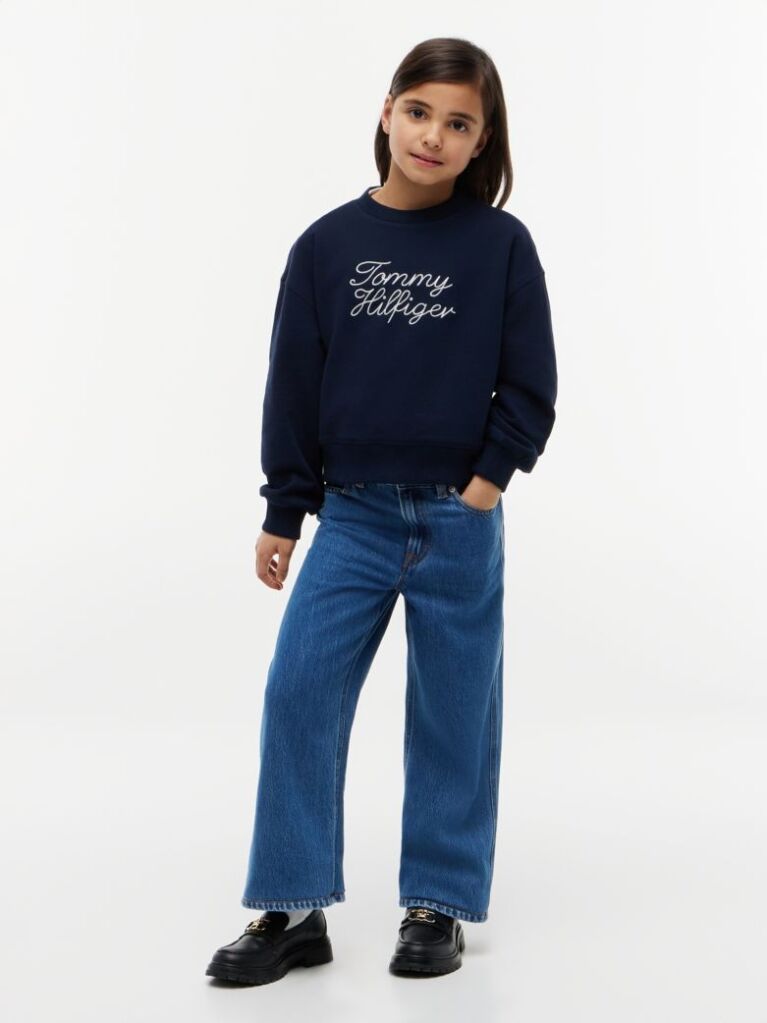 Blue Rope Logo Relaxed Terry Sweatshirt  Girls