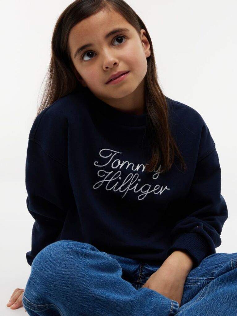 Blue Rope Logo Relaxed Terry Sweatshirt  Girls