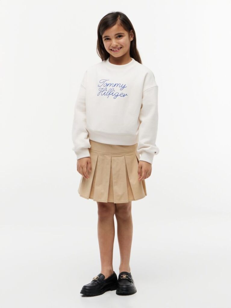 White Rope Logo Relaxed Terry Sweatshirt  Girls