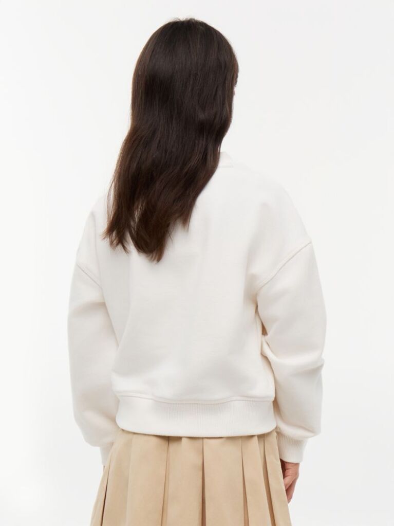 White Rope Logo Relaxed Terry Sweatshirt  Girls