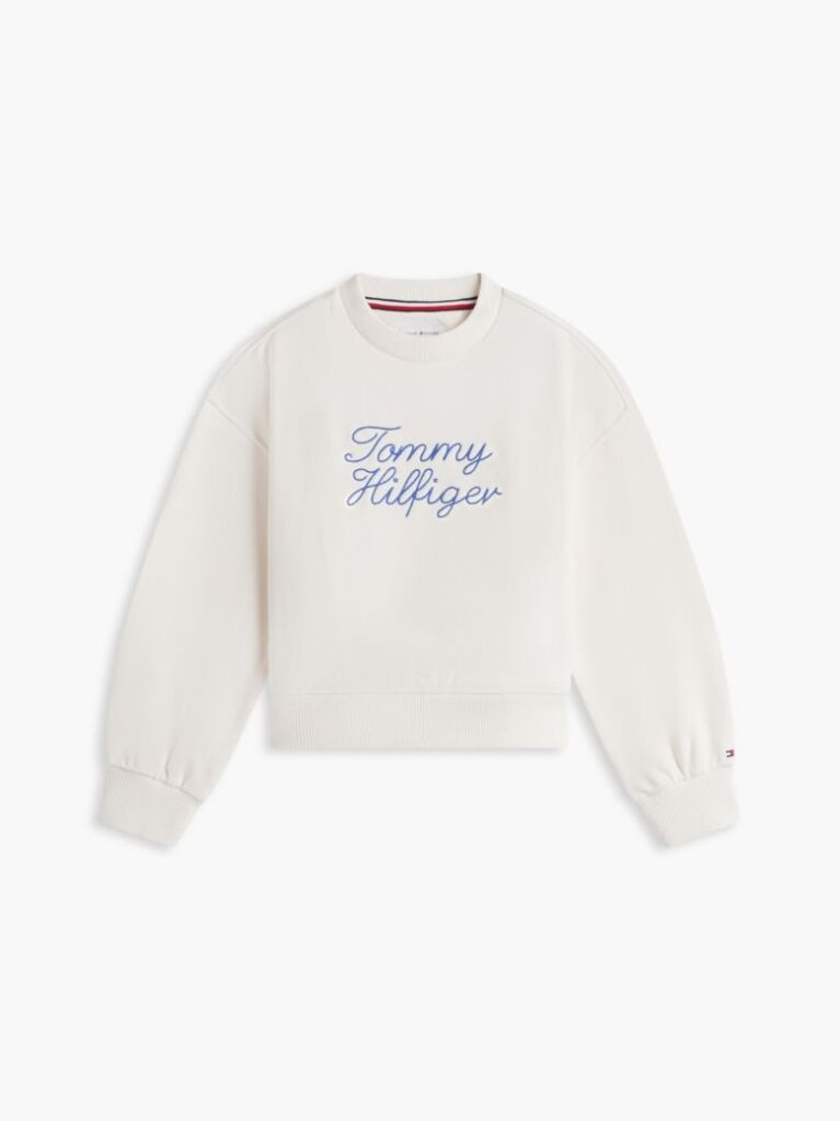 White Rope Logo Relaxed Terry Sweatshirt  Girls