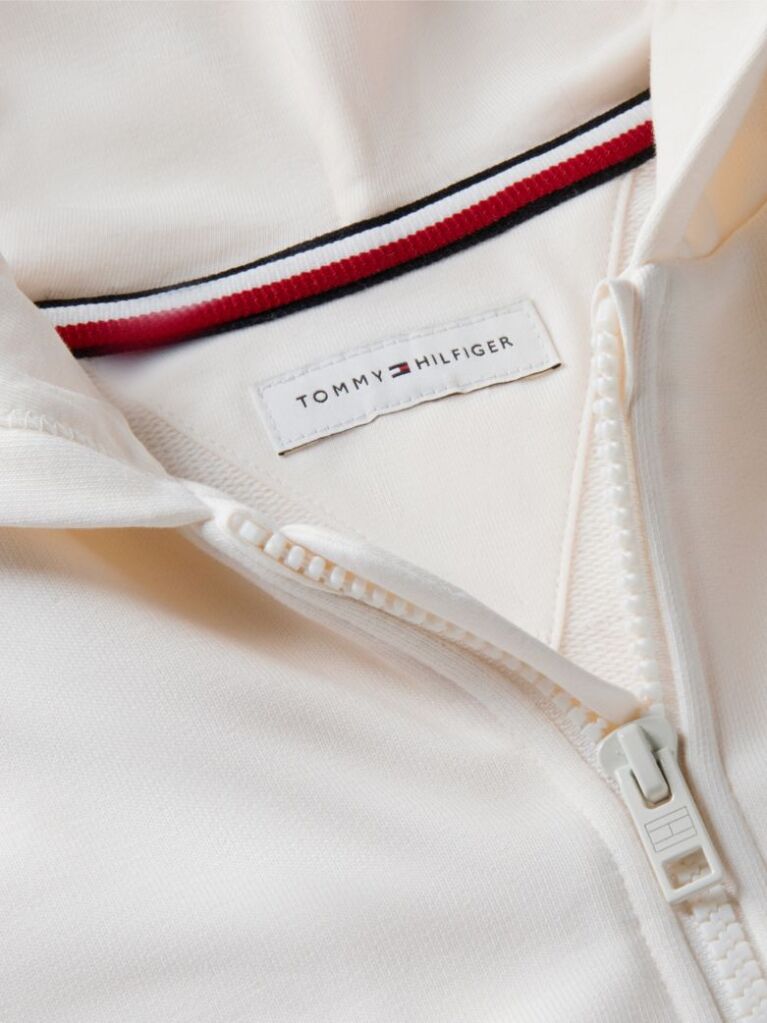 White Rhinestone Flag Relaxed Zip-Thru Hoody  Girls