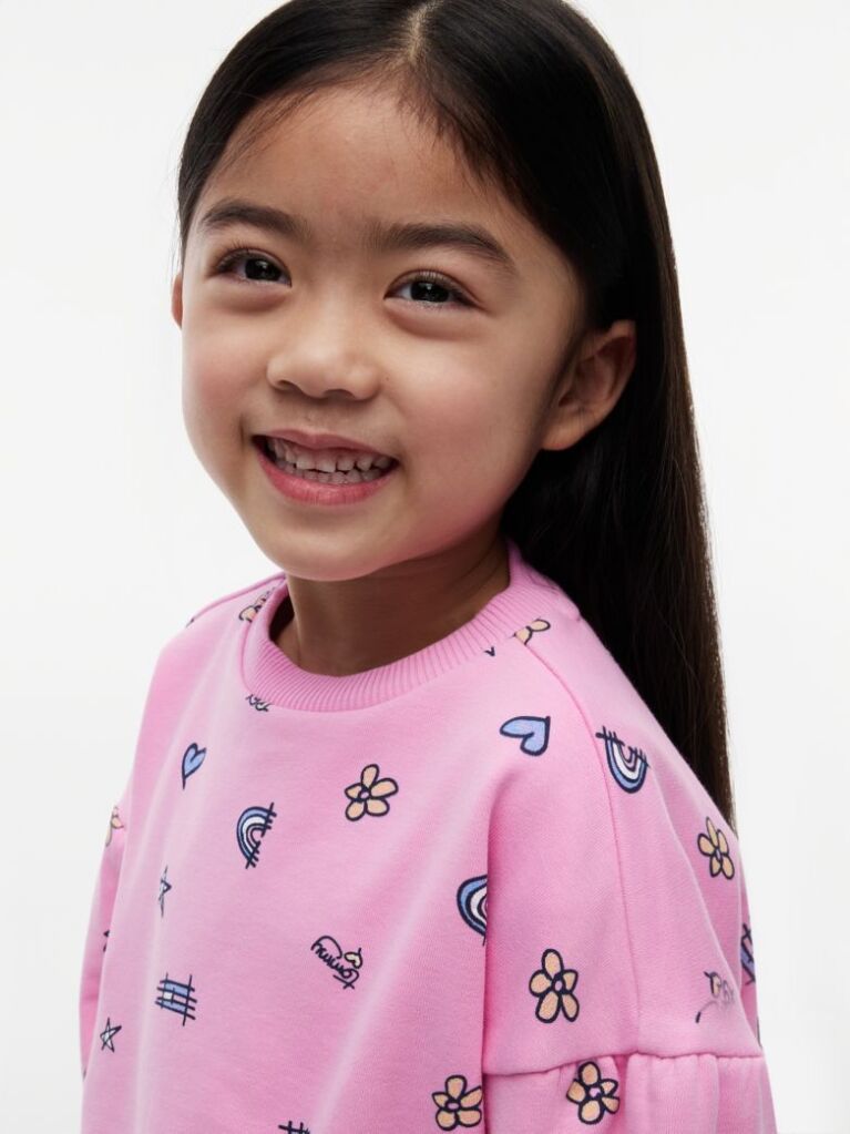Pink Logo Relaxed Terry Sweatshirt  Girls