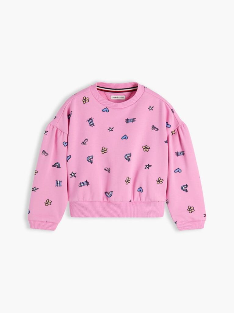 Pink Logo Relaxed Terry Sweatshirt  Girls