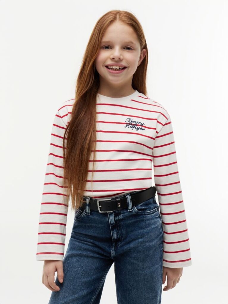 Multi Tricou Cu Maneca Lunga Croiala Lejera Si Rope Logo  Fete