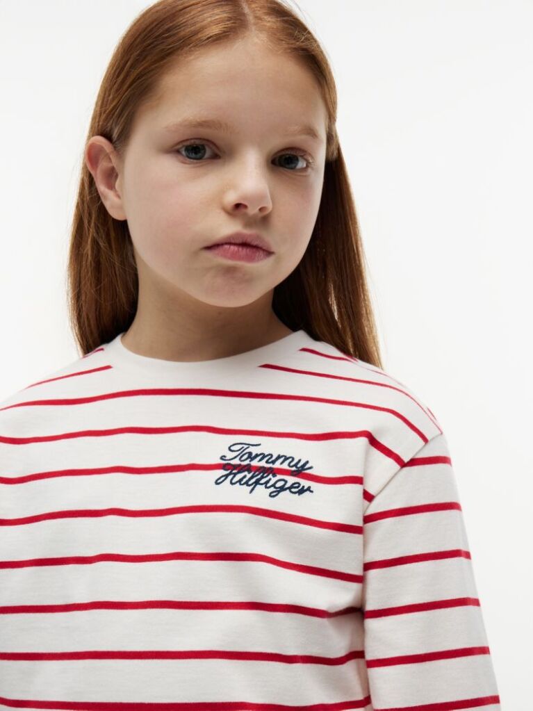 Multi Tricou Cu Maneca Lunga Croiala Lejera Si Rope Logo  Fete