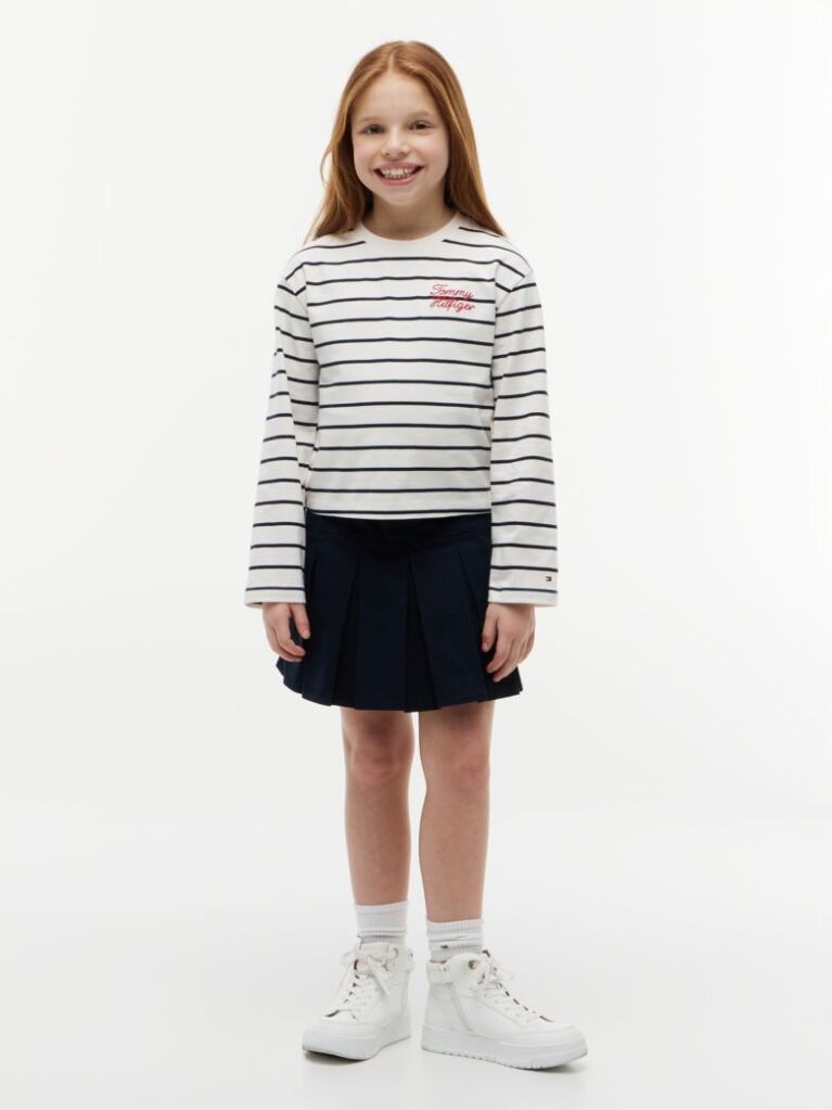 Multi Tricou Cu Maneca Lunga Croiala Lejera Si Rope Logo  Fete