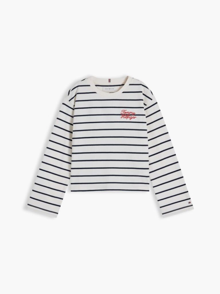 Multi Tricou Cu Maneca Lunga Croiala Lejera Si Rope Logo  Fete