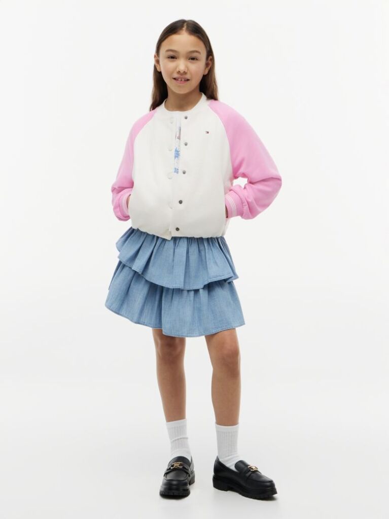 Denim Chambray Tiered Skirt  Girls