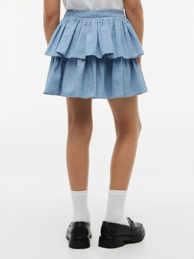 Denim Chambray Tiered Skirt  Girls