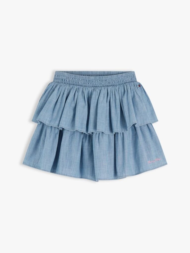 Denim Chambray Tiered Skirt  Girls