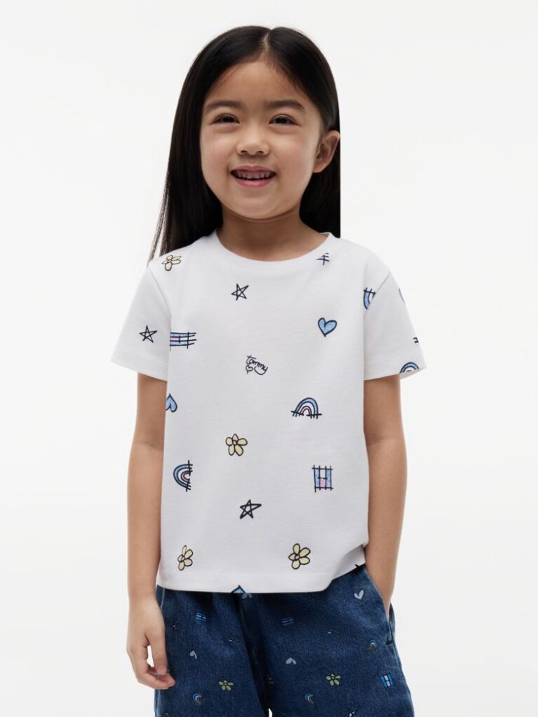 White Logo T-Shirt  Girls