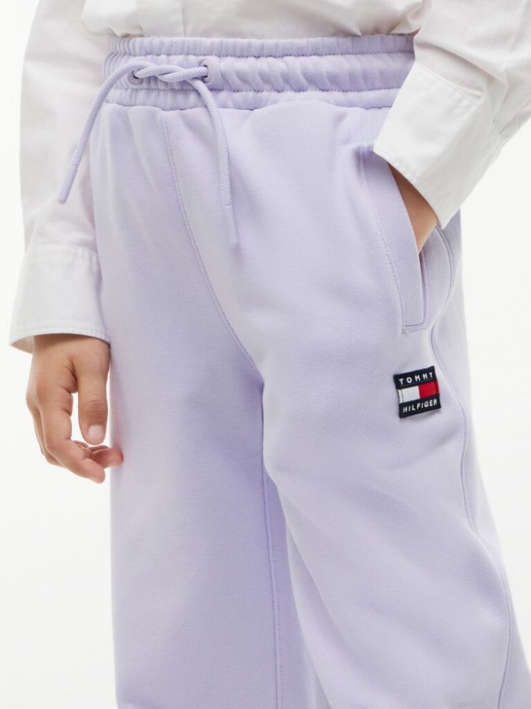 Purple Heritage Flag Wide Leg Joggers  Girls