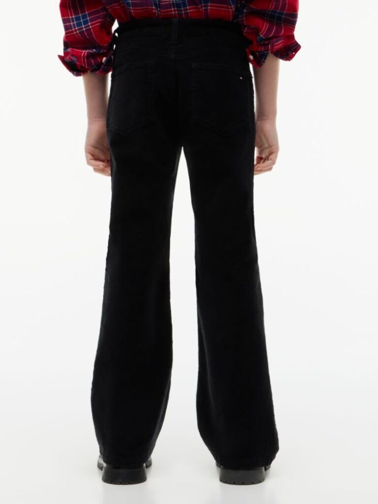 Black Corduroy Five-Pocket Flared Trousers  Girls