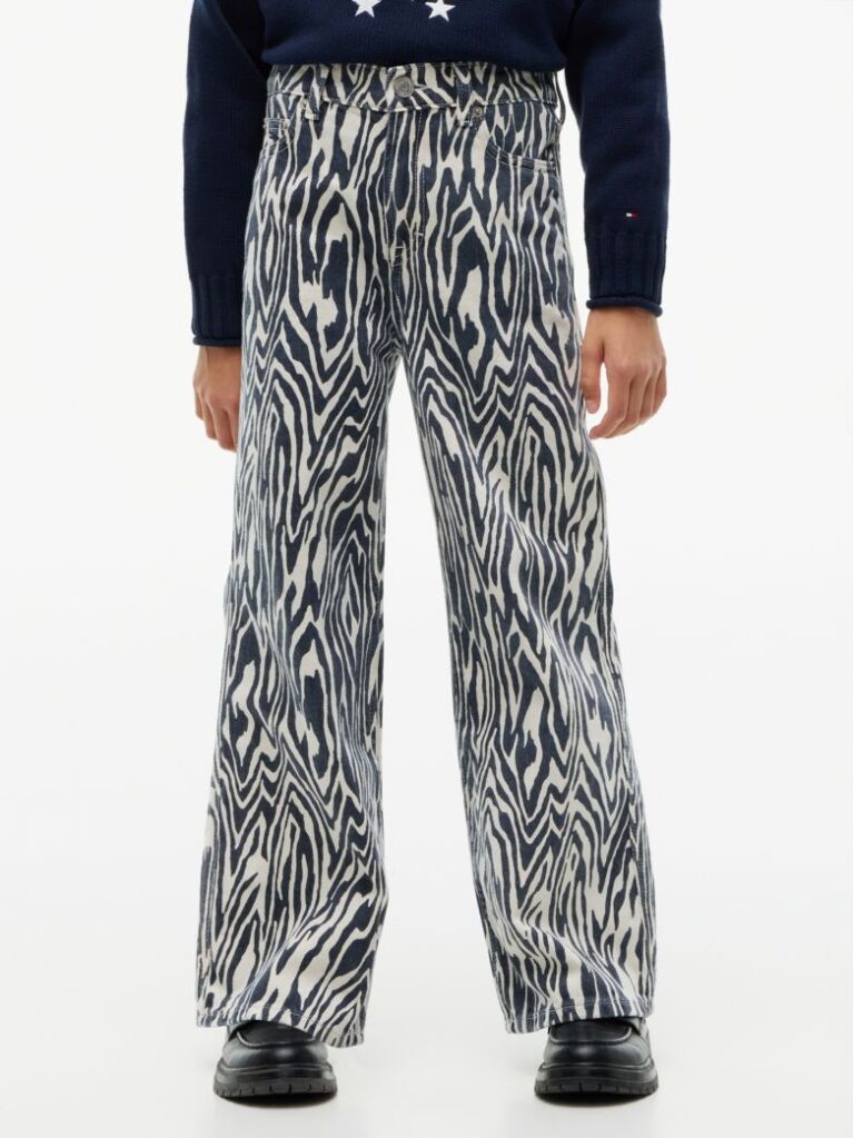 Multi Mabel Blugi Cu Talie Inalta Croiala Wide Si Imprimeu Zebra  Fete