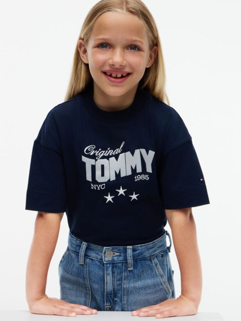 Blue Star Logo Peached T-Shirt  Girls