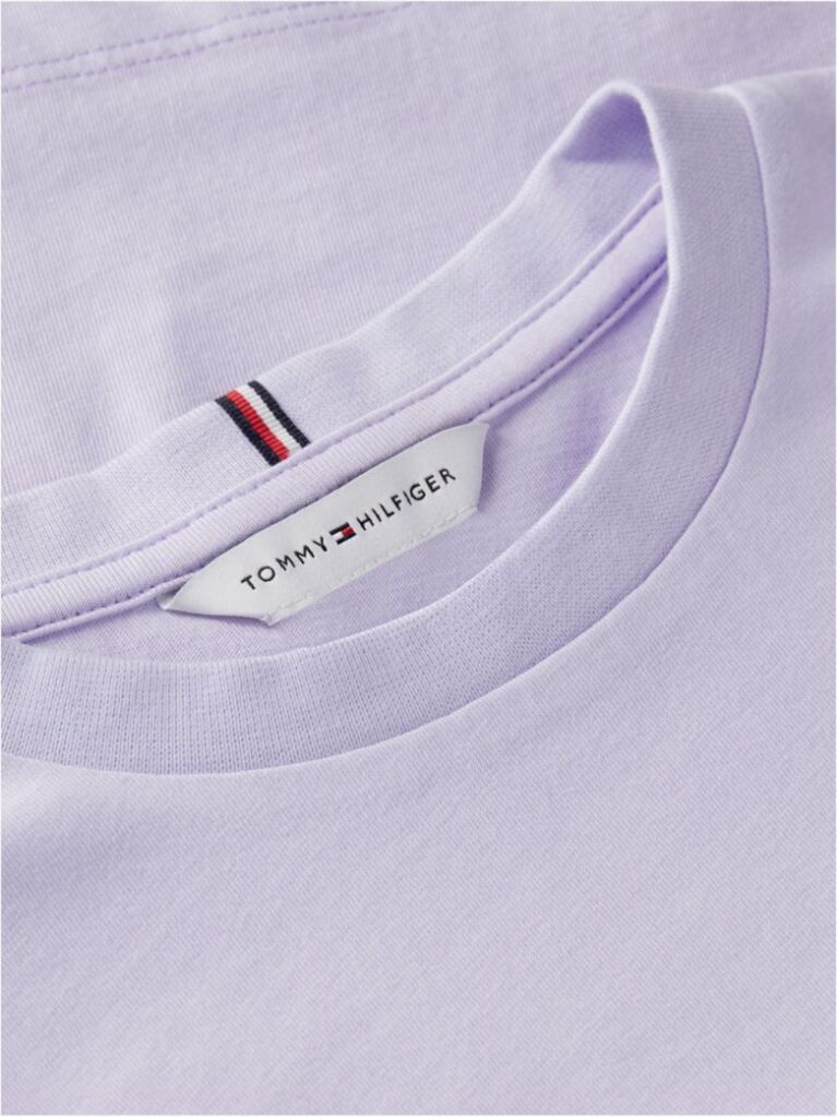 Mov T-Shirt Cu Croiala Lejera Si Imprimeu Pe Spate  Fete