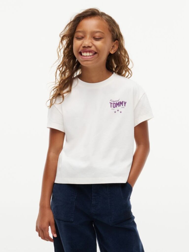 White Back Skyline Photo Print Relaxed T-Shirt  Girls
